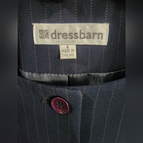 Dress Barn NWOT Navy & Cream Pinstripe Dress Coat - Picture 4 of 4
